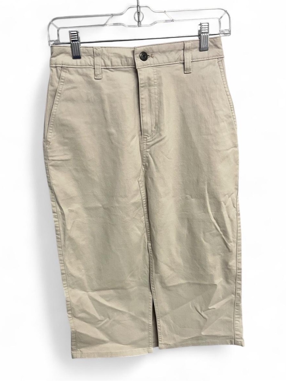 Dockers Woman’s Khaki Midi Skirt with Slit